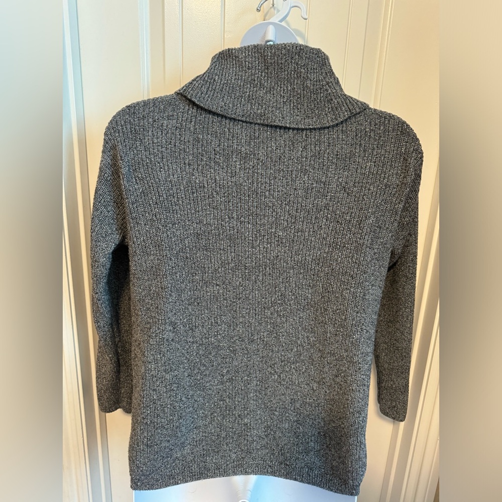 Talbots Gray Ribbed Turtleneck Sweater - Picture 4 of 7